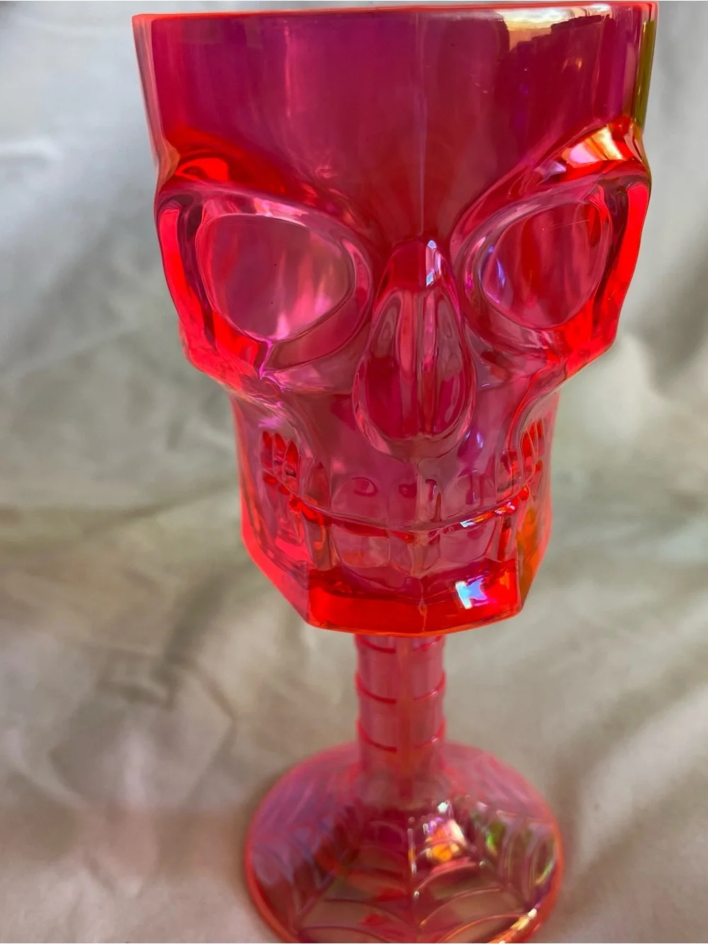 4 Rare Vintage Skeleton Skull Plastic Goblet Cup  Halloween Decoration Chalice